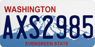 WA license plate AXS2985