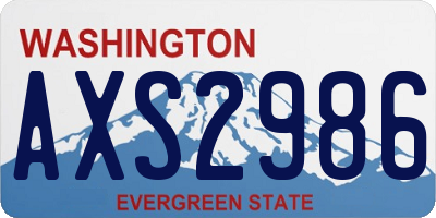 WA license plate AXS2986