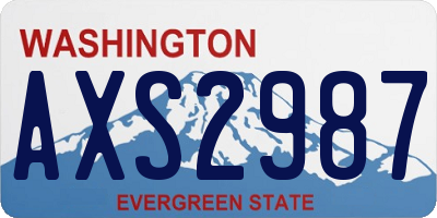 WA license plate AXS2987