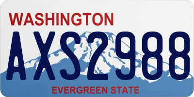 WA license plate AXS2988