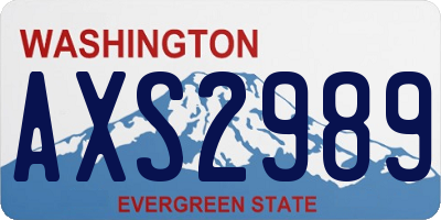 WA license plate AXS2989