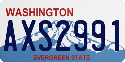 WA license plate AXS2991