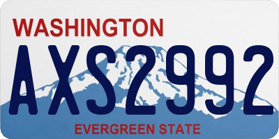 WA license plate AXS2992