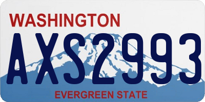 WA license plate AXS2993