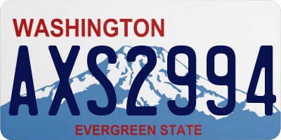 WA license plate AXS2994