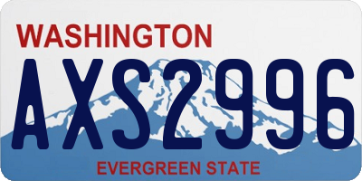WA license plate AXS2996