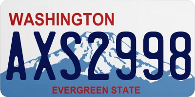 WA license plate AXS2998