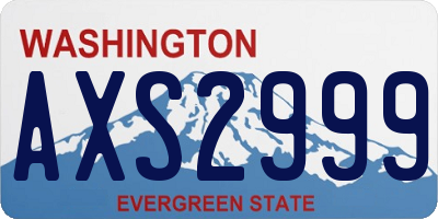 WA license plate AXS2999