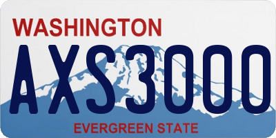 WA license plate AXS3000