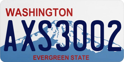 WA license plate AXS3002