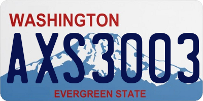 WA license plate AXS3003