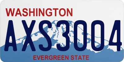 WA license plate AXS3004