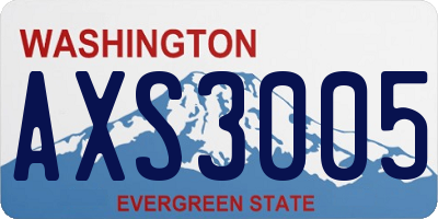 WA license plate AXS3005