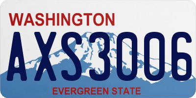 WA license plate AXS3006