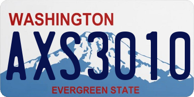 WA license plate AXS3010
