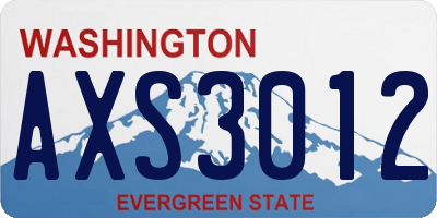 WA license plate AXS3012