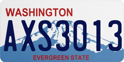 WA license plate AXS3013