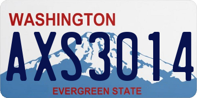 WA license plate AXS3014