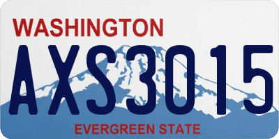 WA license plate AXS3015