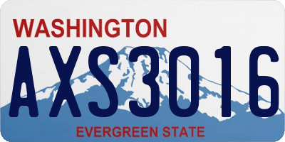 WA license plate AXS3016