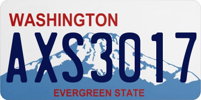WA license plate AXS3017
