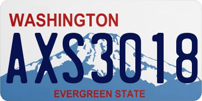 WA license plate AXS3018