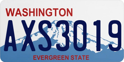 WA license plate AXS3019