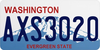 WA license plate AXS3020