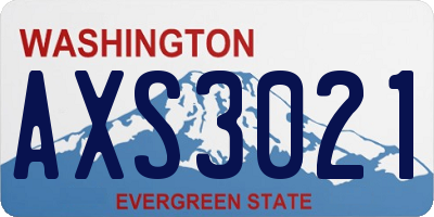 WA license plate AXS3021