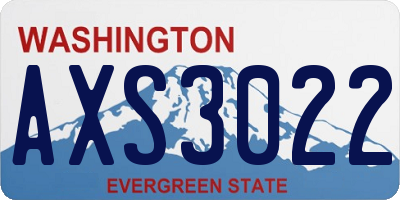 WA license plate AXS3022