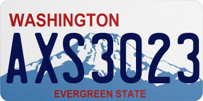 WA license plate AXS3023