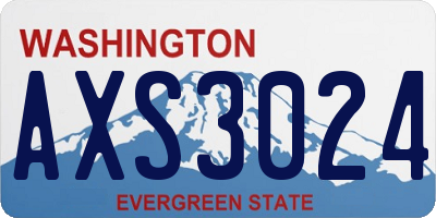 WA license plate AXS3024