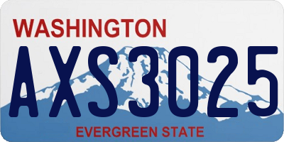 WA license plate AXS3025