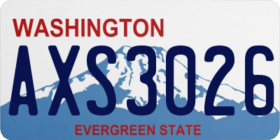 WA license plate AXS3026