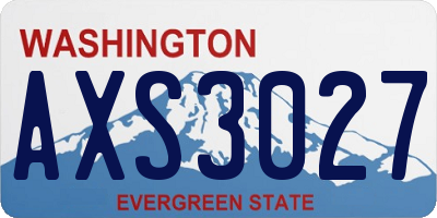 WA license plate AXS3027