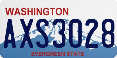 WA license plate AXS3028