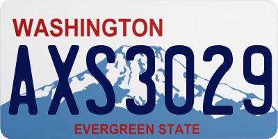WA license plate AXS3029