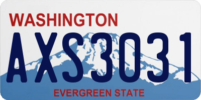 WA license plate AXS3031
