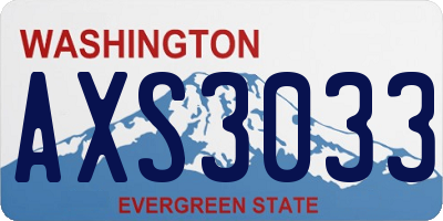WA license plate AXS3033
