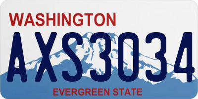 WA license plate AXS3034