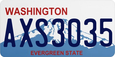 WA license plate AXS3035
