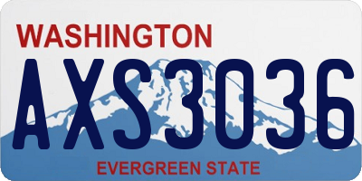 WA license plate AXS3036