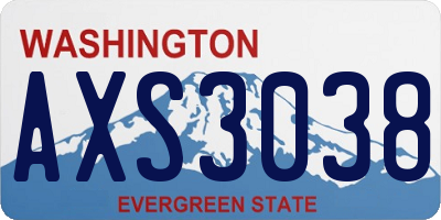 WA license plate AXS3038