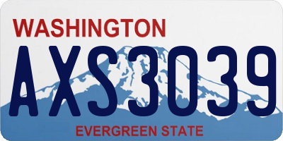 WA license plate AXS3039