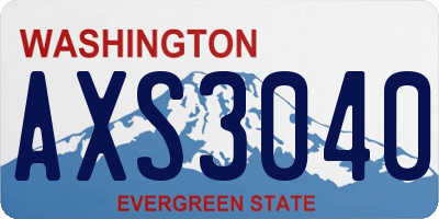 WA license plate AXS3040