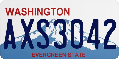 WA license plate AXS3042