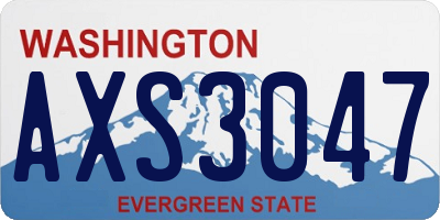 WA license plate AXS3047