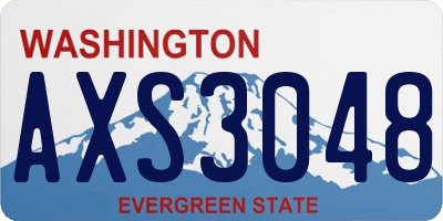 WA license plate AXS3048