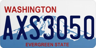 WA license plate AXS3050