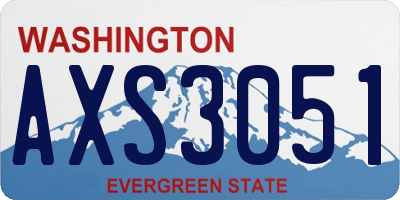 WA license plate AXS3051